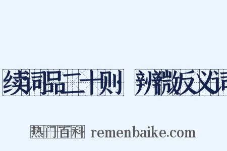 续词品二十则·辨微反义词是什么意思的图片